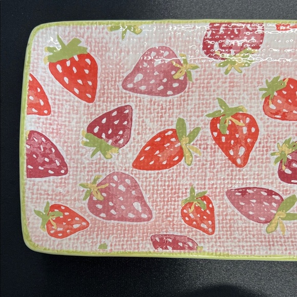 Mud Pie | Ceramic Strawberry Serving Tray w/ Bowl - Picture 4 of 12